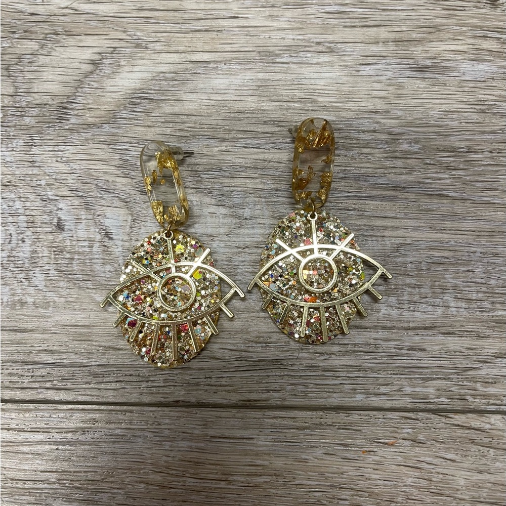 Urbane Cole Evil Eye Gold Earrings